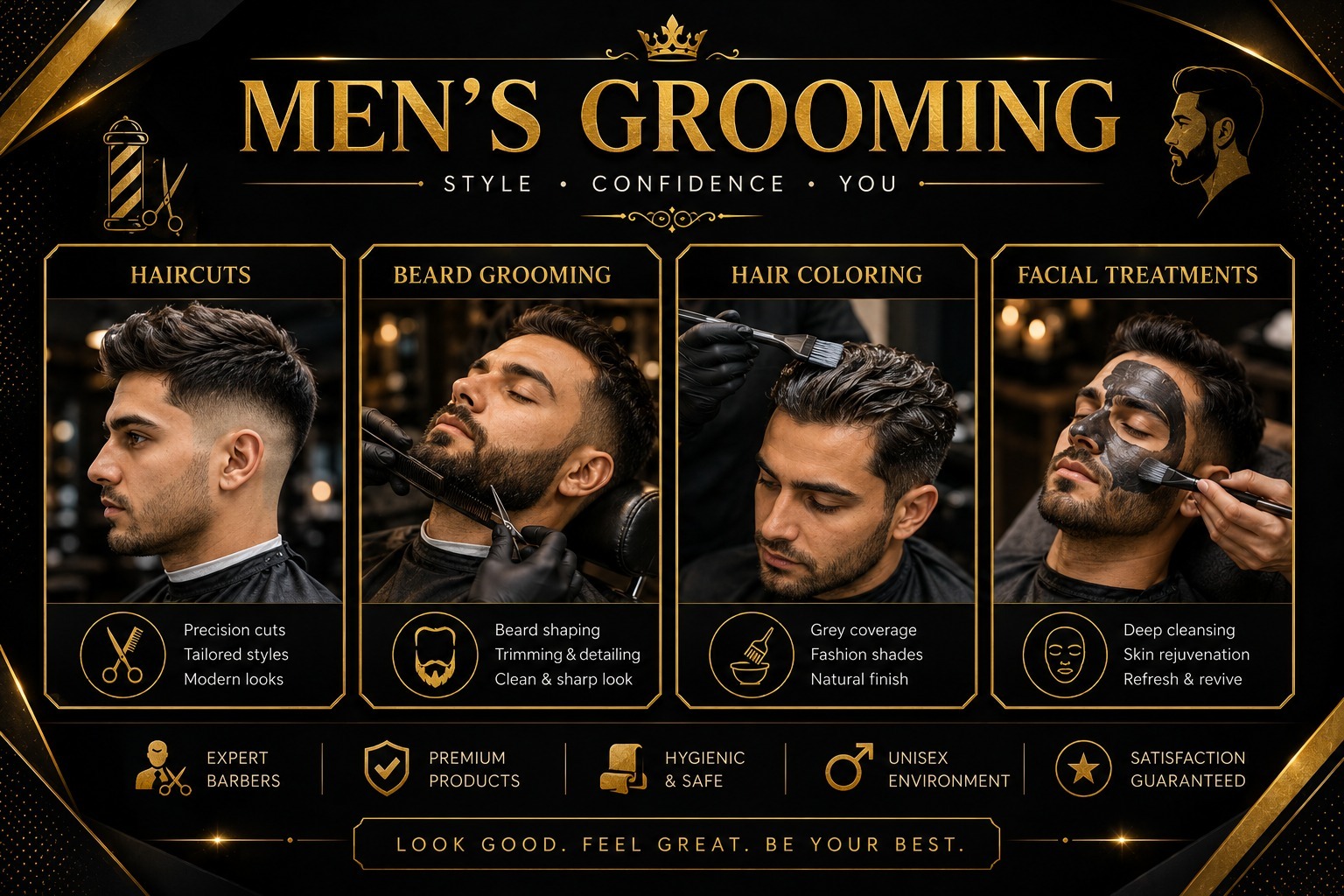 Men's Grooming, Haircuts and Beard Styling
